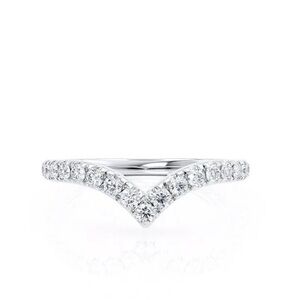 .88 cts VS2 Lab Diamond Chevron Sterling Silver Ring Size 7